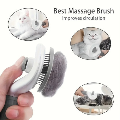 Self-Cleaning Pet Slicker Brush for Dogs & Cats – One-Click Hair Removal Grooming Comb