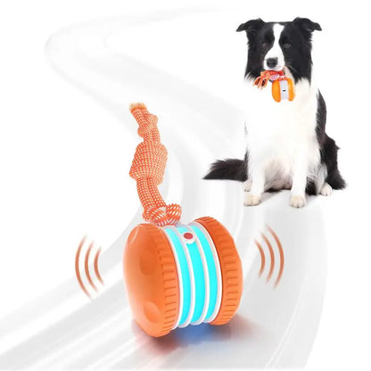Interactive Dog Ball, Random Path Electric Automatic Moving and Rolling Dog Toy with Rope for Small Medium Large Dogs, Motion-Activated Dog Stimulation Toy for Boredom Relief