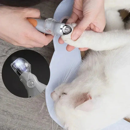 Professional Dog Cat Nail Clipper with Bright LED Light Safe Painless Pet Nail Trimmer Scissors for Precise Claw Cutting