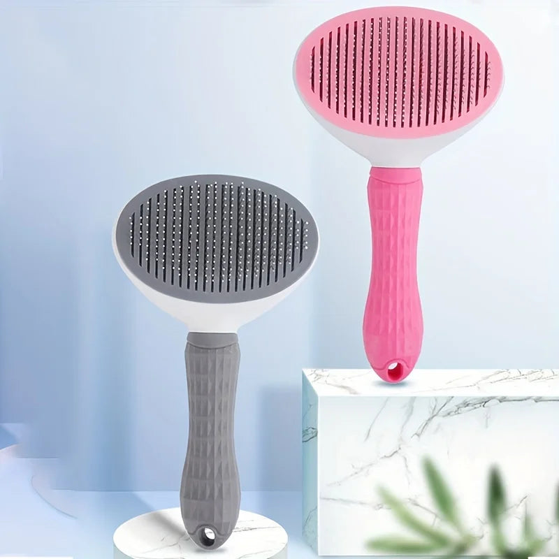 Self-Cleaning Pet Slicker Brush for Dogs & Cats – One-Click Hair Removal Grooming Comb