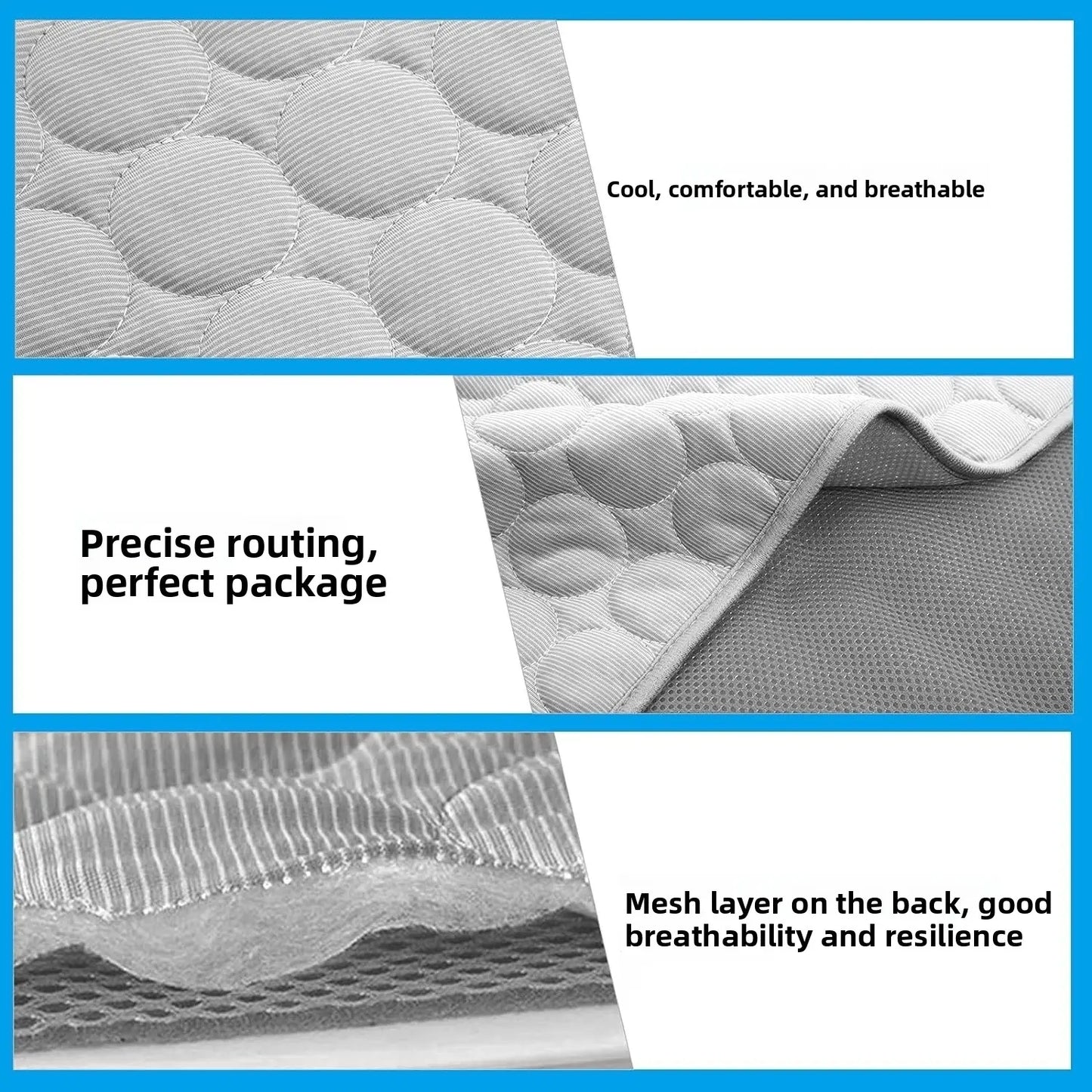 Pet Cooling Mat Cooling Ice Silk Mat for Dogs and Cats Anti-Bite Breathable Cooling Pad Ice Nest