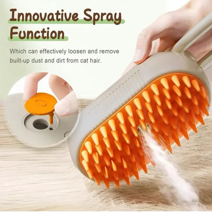 Pet Steam Brush for Shedding with Anti-Static Technology & USB Rechargeable for Dogs Cats & Other Pets