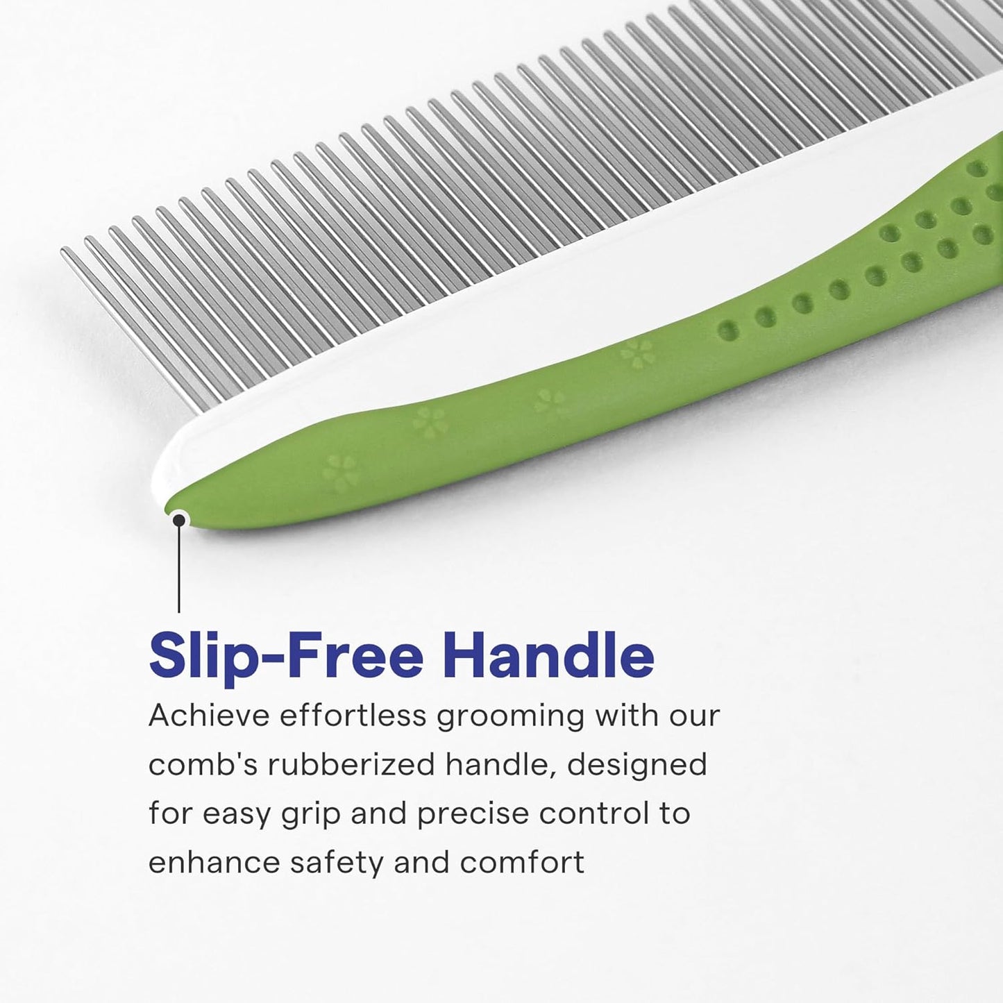 Dog & Cat Comb for Tangles, Knots & Matted Fur – Stainless Steel Teeth with Non-Slip Handle – Pet Grooming Tool with Ebook Guide