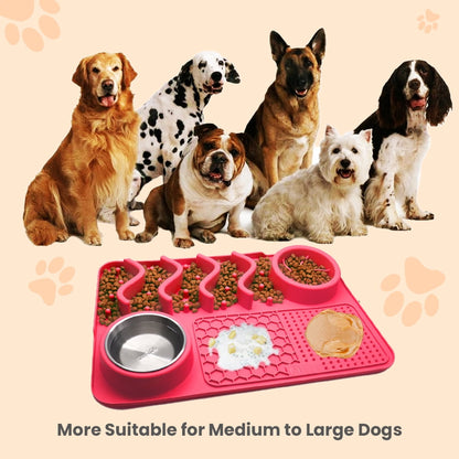 Blue Silicone Slow Feeder Dog Lick Mat - 100% Food Grade, 1 Pack
