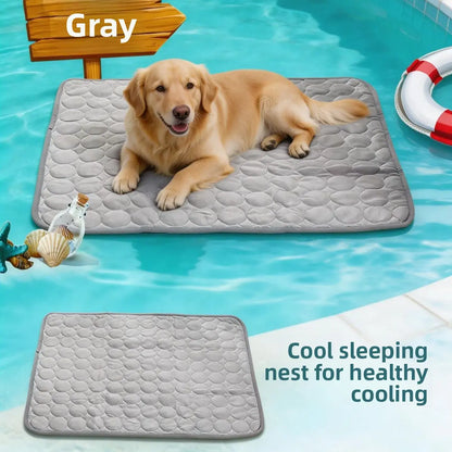 Pet Cooling Mat Cooling Ice Silk Mat for Dogs and Cats Anti-Bite Breathable Cooling Pad Ice Nest