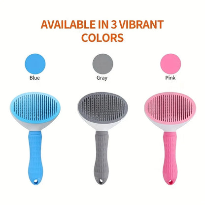 Self-Cleaning Pet Slicker Brush for Dogs & Cats – One-Click Hair Removal Grooming Comb